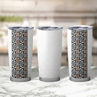 Light Gray Tongan Polynesian Tribal Tumbler Cup - Polynesian Pride
