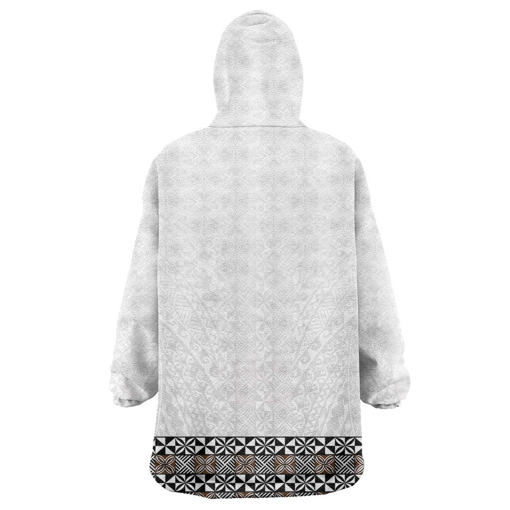 Light Gray Tongan Polynesian Tribal Wearable Blanket Hoodie - Polynesian Pride