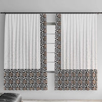 Light Gray Tongan Polynesian Tribal Window Curtain - Polynesian Pride