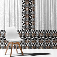 Light Gray Tongan Polynesian Tribal Window Curtain - Polynesian Pride