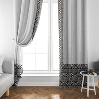 Light Gray Tongan Polynesian Tribal Window Curtain - Polynesian Pride