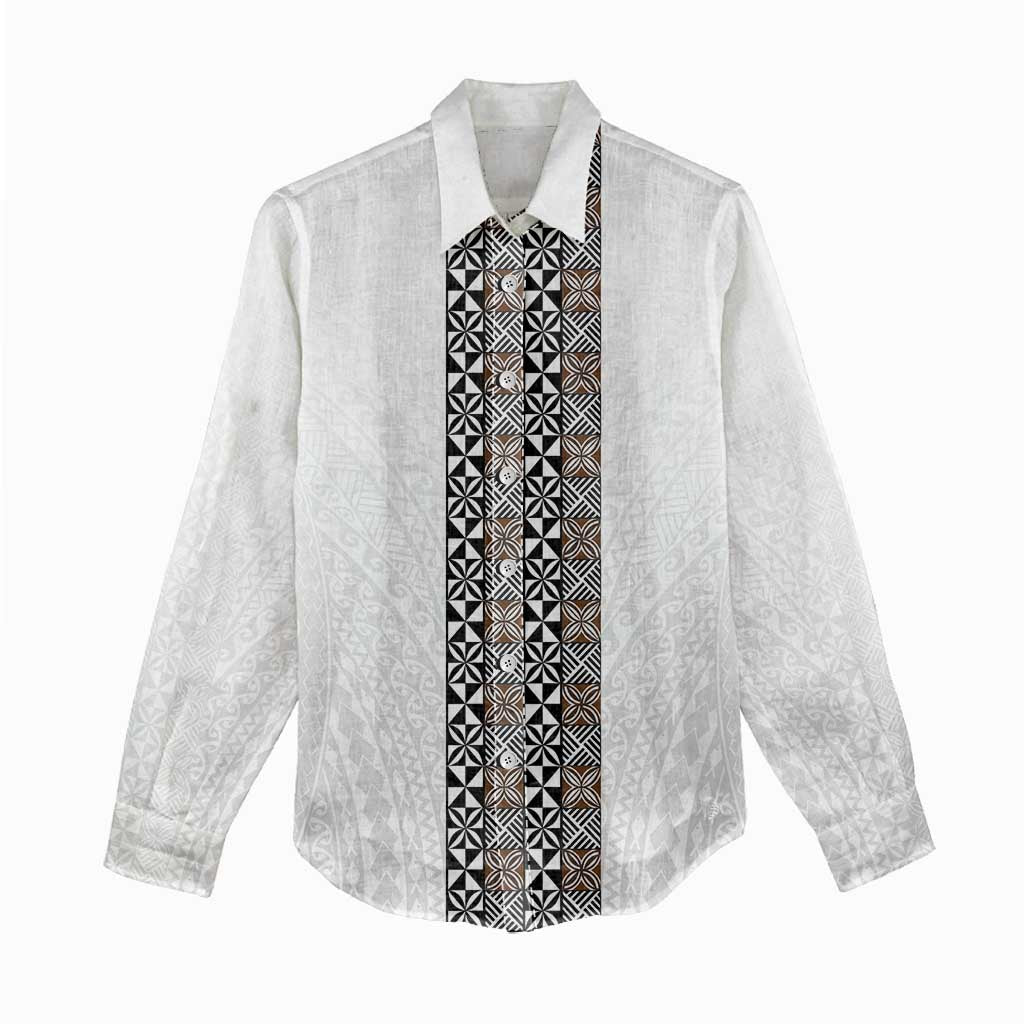 Light Gray Tongan Polynesian Tribal Women Casual Shirt - Polynesian Pride