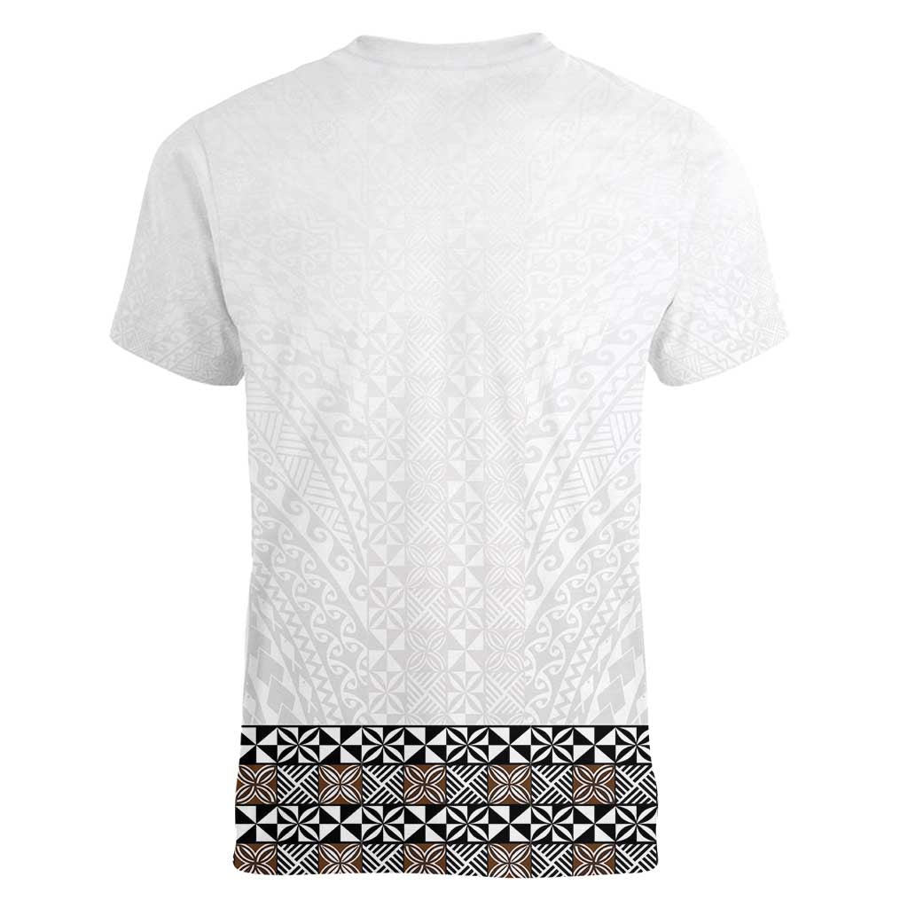 Light Gray Tongan Polynesian Tribal Women V-Neck T-Shirt - Polynesian Pride