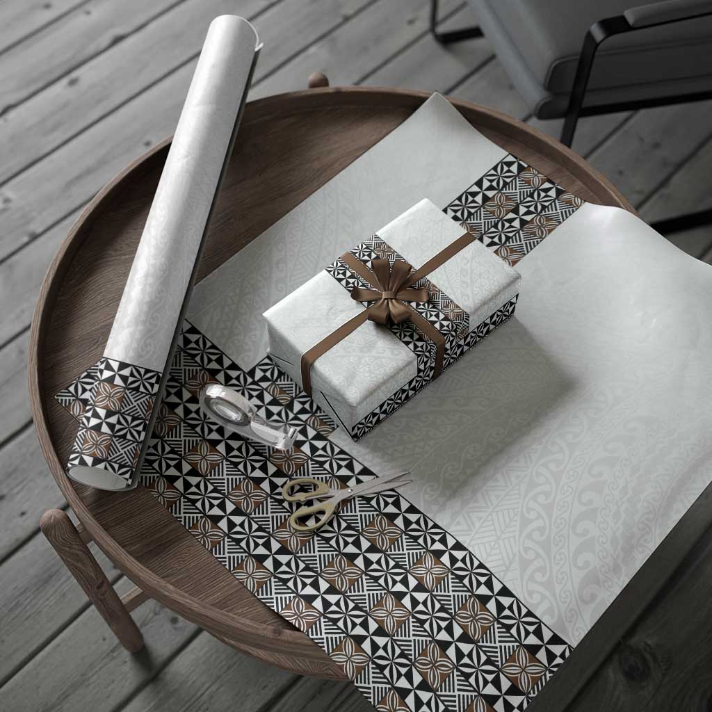 Light Gray Tongan Polynesian Tribal Wrapping Paper - Polynesian Pride