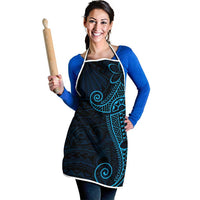 Black Blue Polynesian Tribal Apron - Polynesian Pride