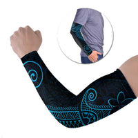 Black Blue Polynesian Tribal Arm Sleeves - Polynesian Pride