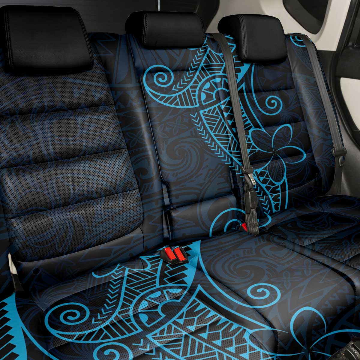 Black Blue Polynesian Tribal Back Car Seat Cover LT9 - Polynesian Pride