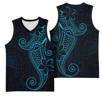 Black Blue Polynesian Tribal Basketball Jersey - Polynesian Pride