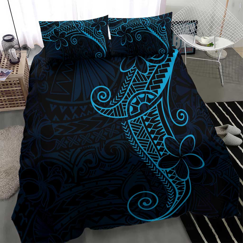 Black Blue Polynesian Tribal Bedding Set - Polynesian Pride