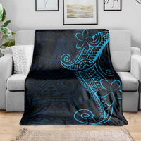 Black Blue Polynesian Tribal Blanket - Polynesian Pride