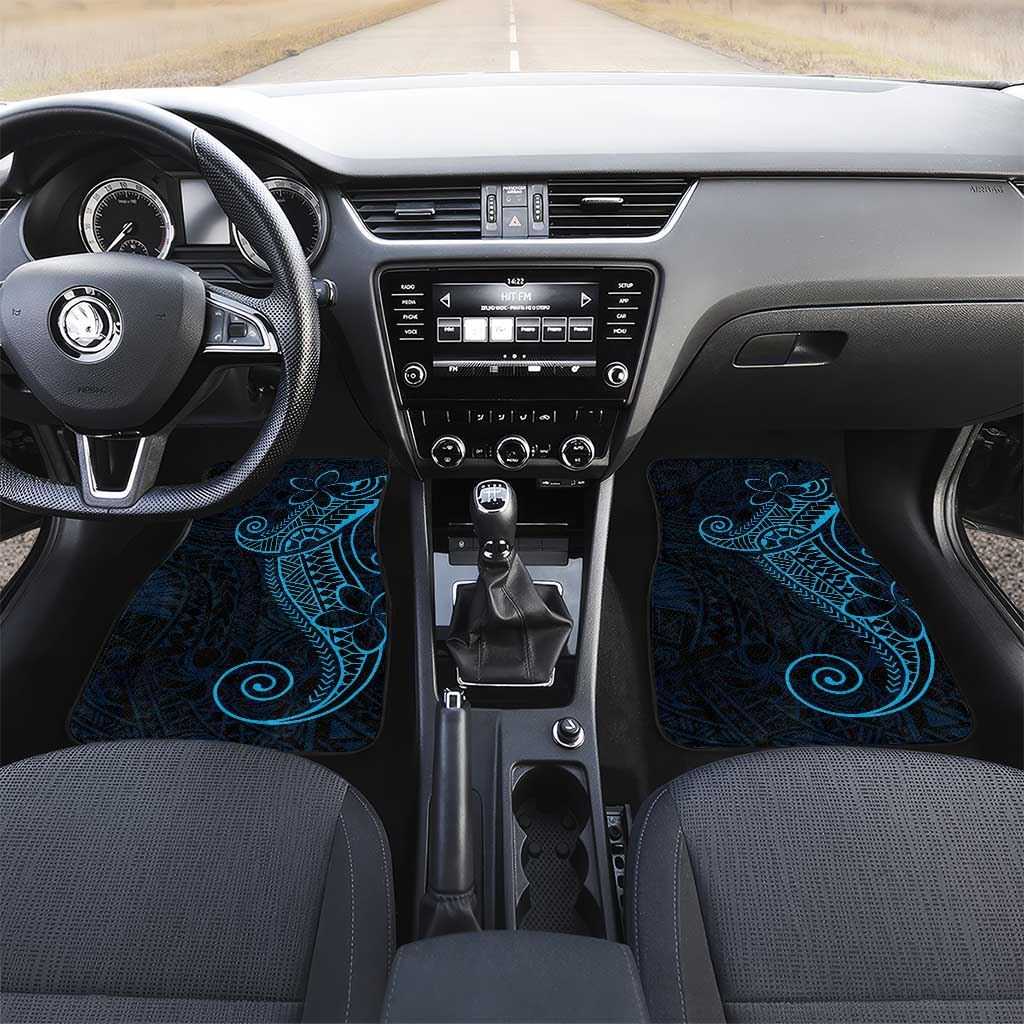 Black Blue Polynesian Tribal Car Mats - Polynesian Pride