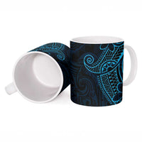 Black Blue Polynesian Tribal Ceramic Mug - Polynesian Pride