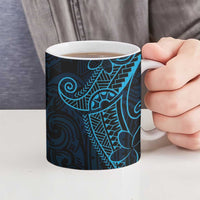 Black Blue Polynesian Tribal Ceramic Mug - Polynesian Pride