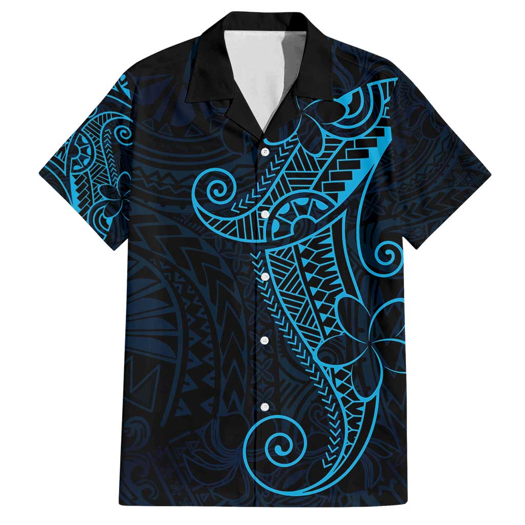 Black Blue Polynesian Tribal Family Matching Puletasi and Hawaiian Shirt - Polynesian Pride