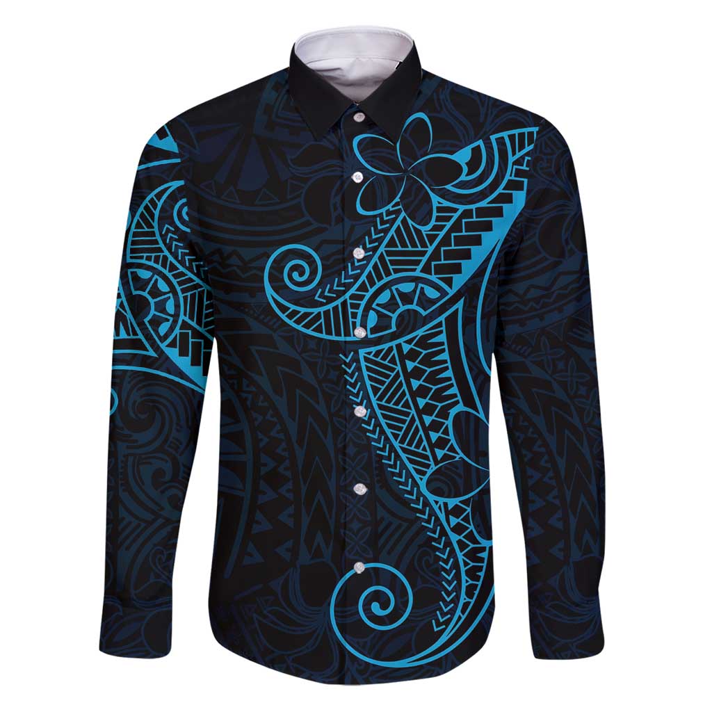 Black Blue Polynesian Tribal Family Matching Puletasi and Hawaiian Shirt - Polynesian Pride