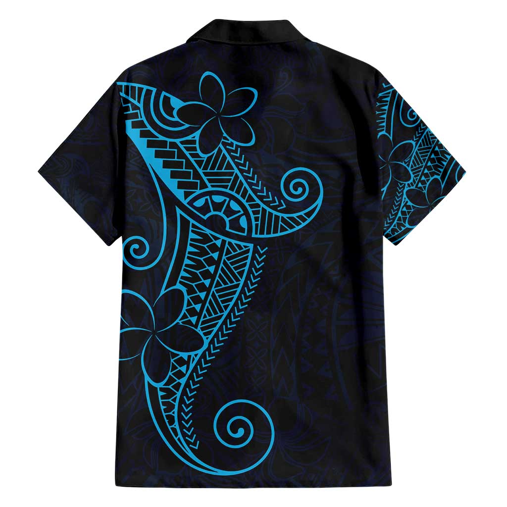 Black Blue Polynesian Tribal Family Matching Short Sleeve Bodycon Dress and Hawaiian Shirt LT9 - Polynesian Pride