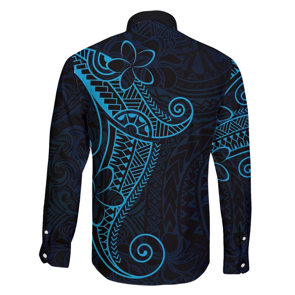 Black Blue Polynesian Tribal Family Matching Short Sleeve Bodycon Dress and Hawaiian Shirt LT9 - Polynesian Pride