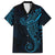 Black Blue Polynesian Tribal Family Matching Summer Maxi Dress and Hawaiian Shirt - Polynesian Pride
