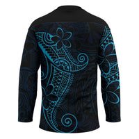 Black Blue Polynesian Tribal Hockey Jersey - Polynesian Pride