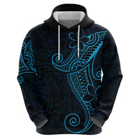 Black Blue Polynesian Tribal Hoodie - Polynesian Pride
