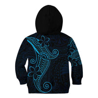 Black Blue Polynesian Tribal Kid Hoodie - Polynesian Pride