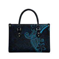 Black Blue Polynesian Tribal Leather Bag - Polynesian Pride