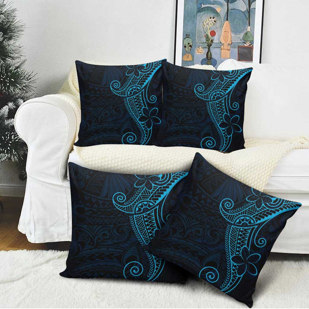 Black Blue Polynesian Tribal Pillow Cover - Polynesian Pride