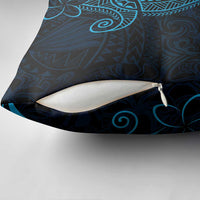 Black Blue Polynesian Tribal Pillow Cover - Polynesian Pride