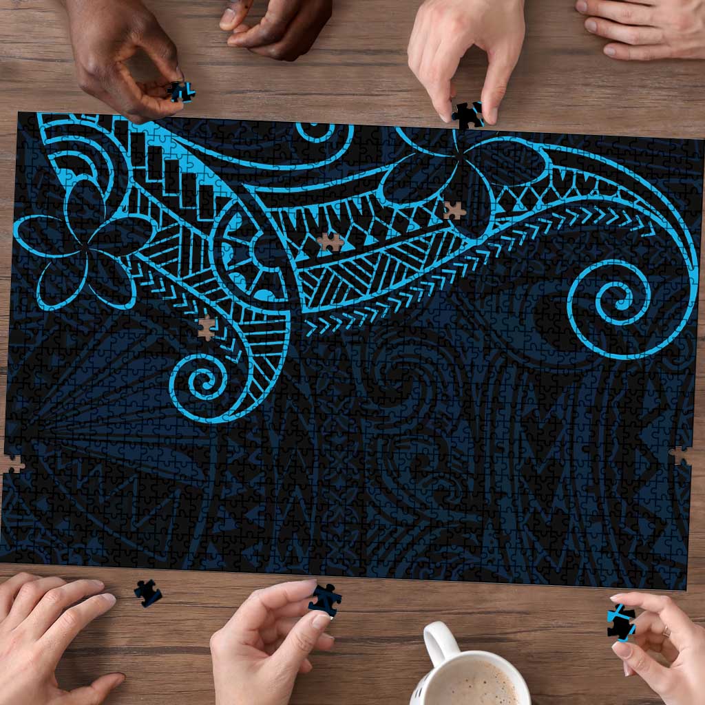 Black Blue Polynesian Tribal Puzzle - Polynesian Pride