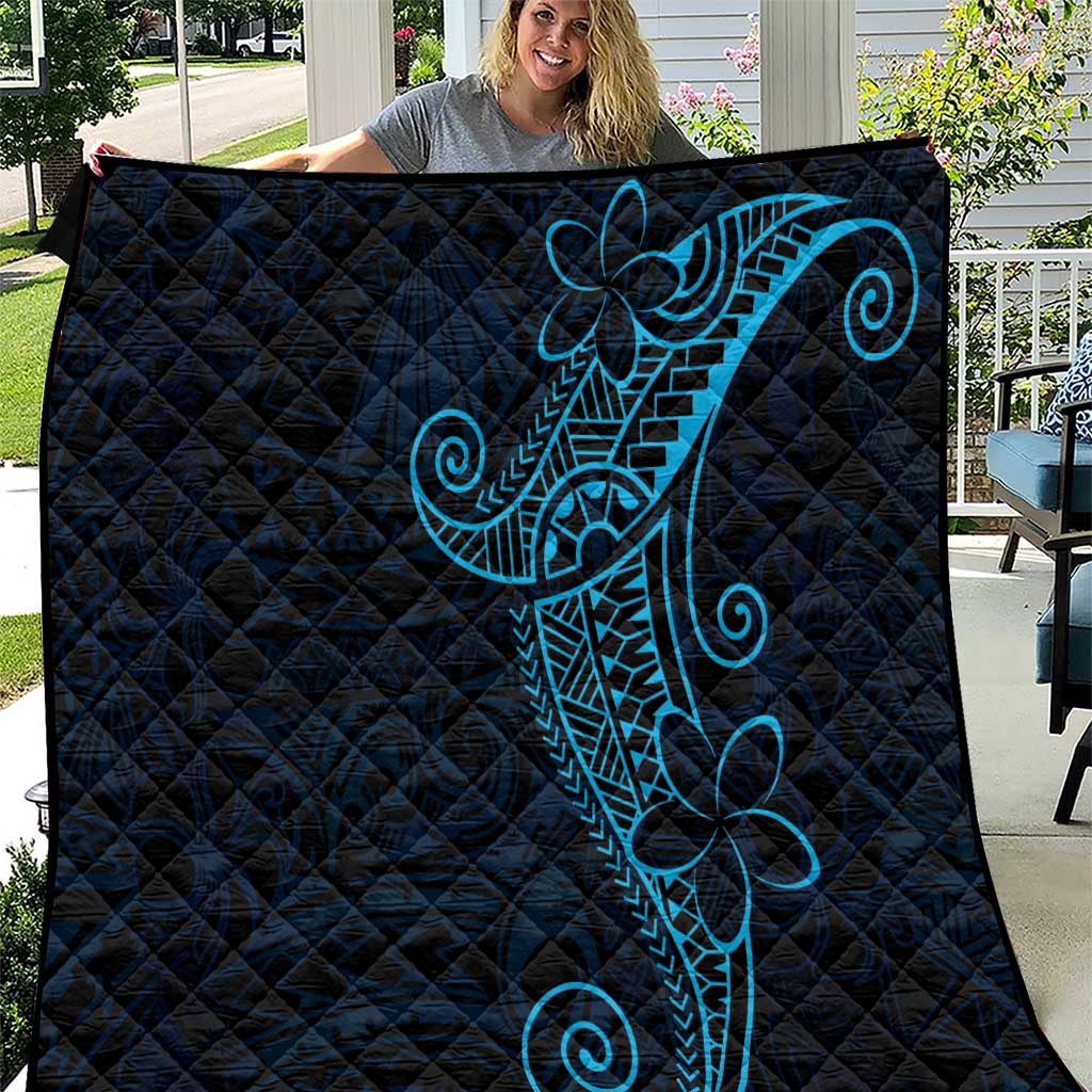 Black Blue Polynesian Tribal Quilt LT9 Blue - Polynesian Pride