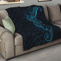 Black Blue Polynesian Tribal Quilt - Polynesian Pride