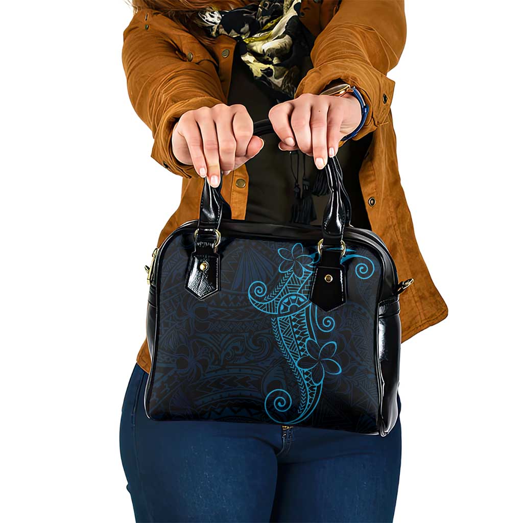 Black Blue Polynesian Tribal Shoulder Handbag LT9 One Size Blue - Polynesian Pride