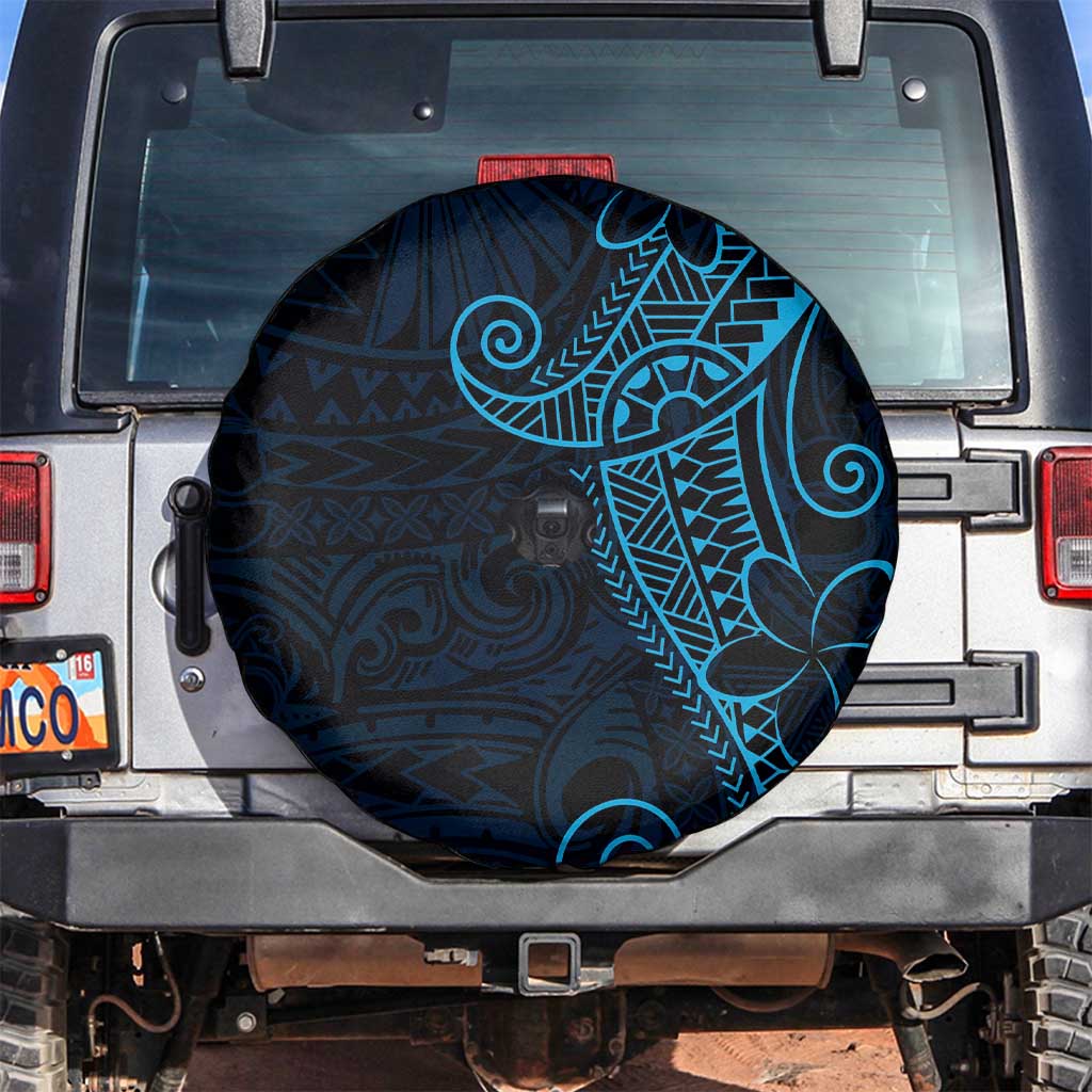 Black Blue Polynesian Tribal Spare Tire Cover LT9 Blue - Polynesian Pride