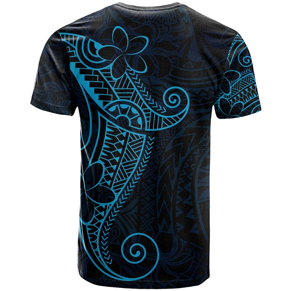 Black Blue Polynesian Tribal T Shirt - Polynesian Pride