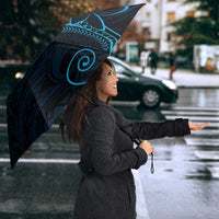 Black Blue Polynesian Tribal Umbrella - Polynesian Pride