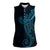 Black Blue Polynesian Tribal Women Sleeveless Polo Shirt - Polynesian Pride