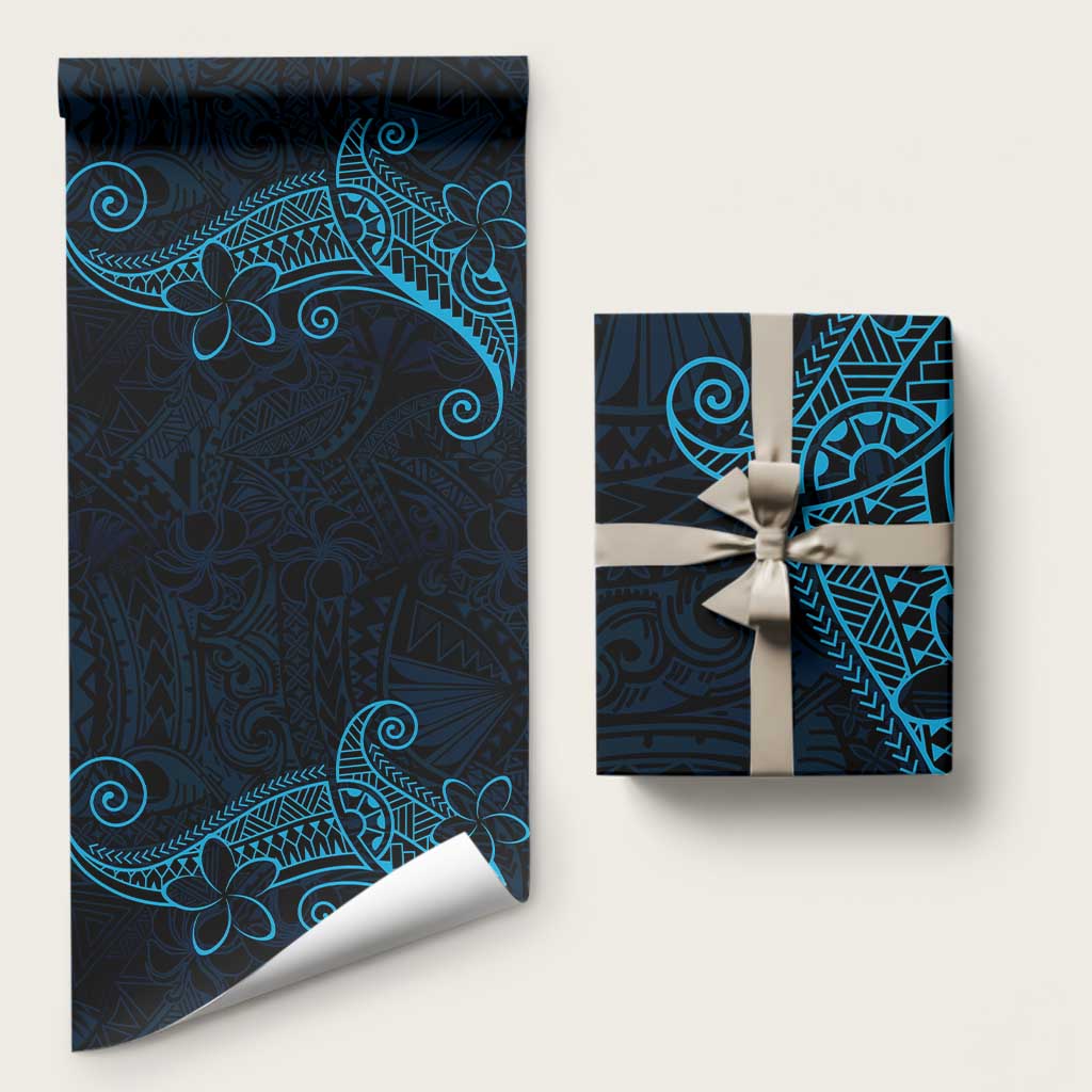 Black Blue Polynesian Tribal Wrapping Paper - Polynesian Pride