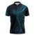 Black Blue Polynesian Tribal Zipper Polo Shirt - Polynesian Pride