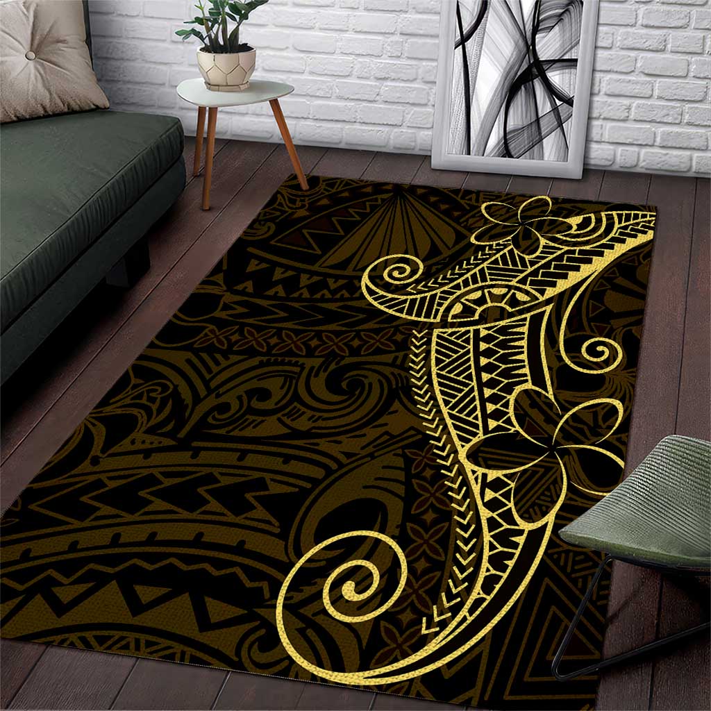 Black Gold Polynesian Tribal Area Rug - Polynesian Pride
