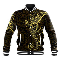 Black Gold Polynesian Tribal Baseball Jacket - Polynesian Pride