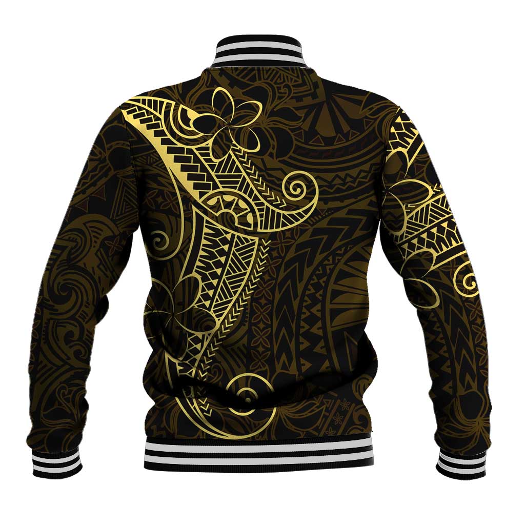 Black Gold Polynesian Tribal Baseball Jacket - Polynesian Pride