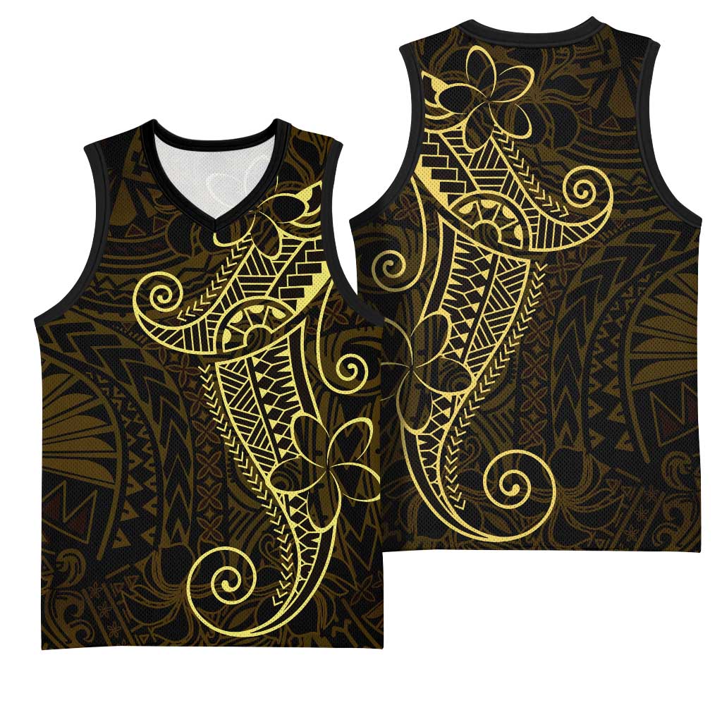 Black Gold Polynesian Tribal Basketball Jersey - Polynesian Pride