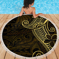 Black Gold Polynesian Tribal Beach Blanket - Polynesian Pride