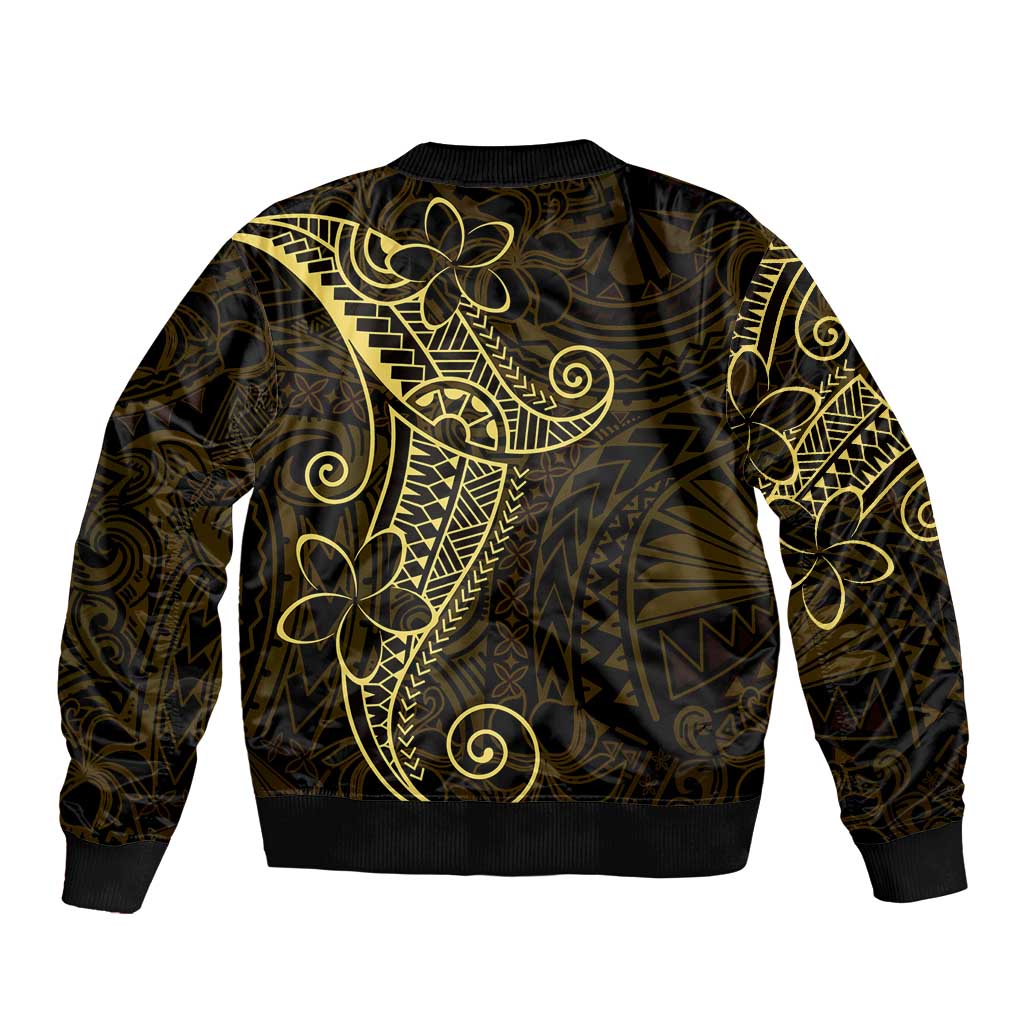 Black Gold Polynesian Tribal Bomber Jacket - Polynesian Pride