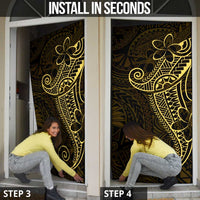 Black Gold Polynesian Tribal Door Cover - Polynesian Pride