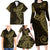 Black Gold Polynesian Tribal Family Matching Long Sleeve Bodycon Dress and Hawaiian Shirt - Polynesian Pride
