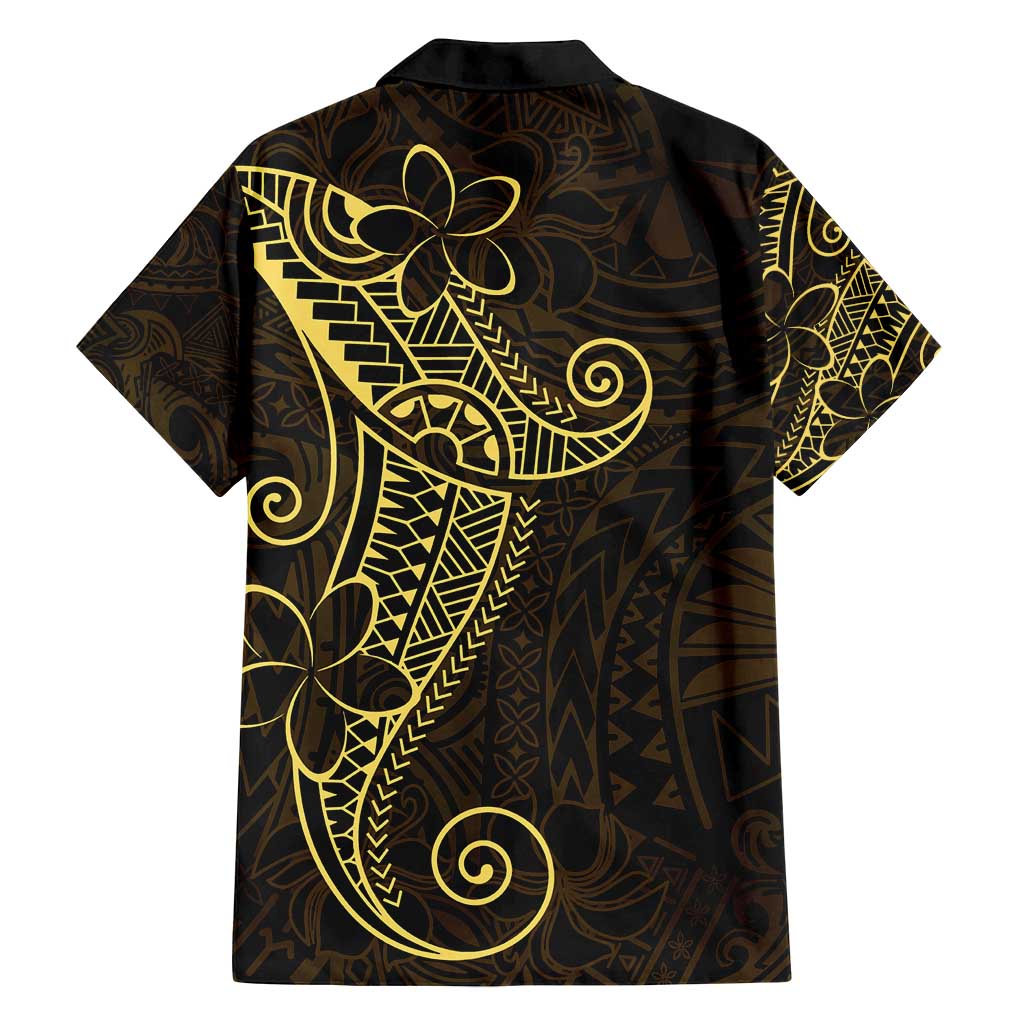 Black Gold Polynesian Tribal Family Matching Off Shoulder Maxi Dress and Hawaiian Shirt - Polynesian Pride