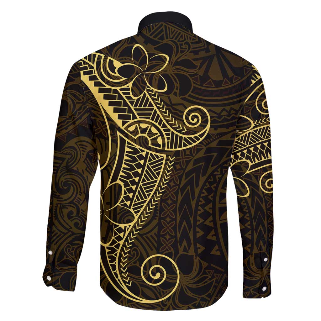 Black Gold Polynesian Tribal Family Matching Short Sleeve Bodycon Dress and Hawaiian Shirt LT9 - Polynesian Pride