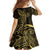 Black Gold Polynesian Tribal Family Matching Summer Maxi Dress and Hawaiian Shirt - Polynesian Pride