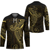 Black Gold Polynesian Tribal Hockey Jersey - Polynesian Pride